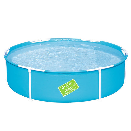 Round Bestway kids swimming pool for backyard fun, ideal for safe and playful summer splashing.