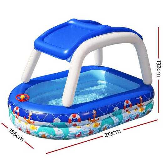 Bestway Sea Captain Kids Pool with Sunshade, ideal for summer fun in your backyard