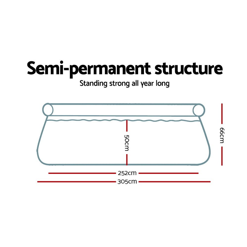 Kids 305x66cm round inflatable pool with filter pump - ideal for backyard fun.