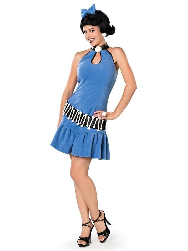 Betty Rubble adult costume, Flintstones dress and wig, perfect for themed childrens parties.