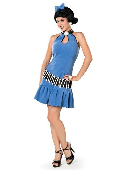 Betty Rubble adult costume, Flintstones dress and wig, perfect for themed childrens parties.