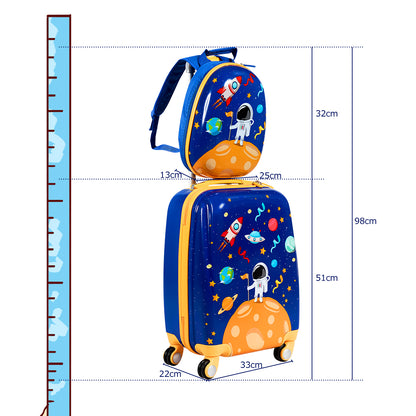 Kids Astronaut Luggage Set | 4-wheel rolling suitcase and backpack for out-of-this-world travel adventures.