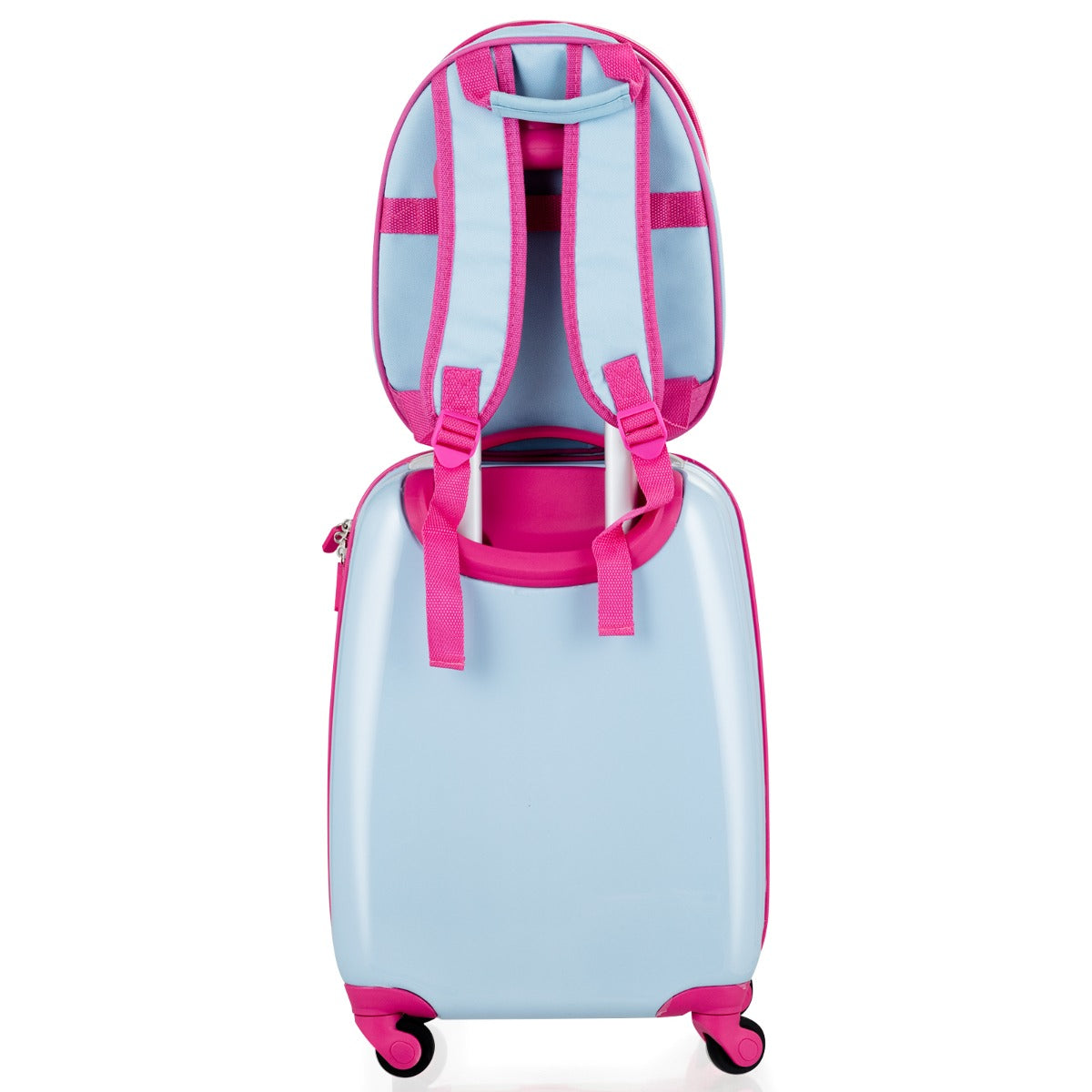 Childs 2-piece luggage set with trolley case and backpack, perfect for family travel.