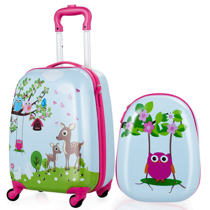 Kids 2-Piece Luggage Set | Colorful trolley case and backpack for travel and school.