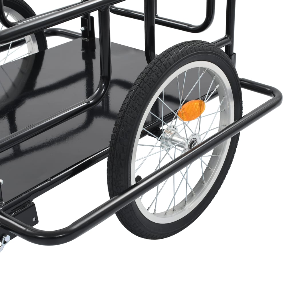 Foldable bike cargo trailer with 50kg capacity, perfect for family outdoor adventures.