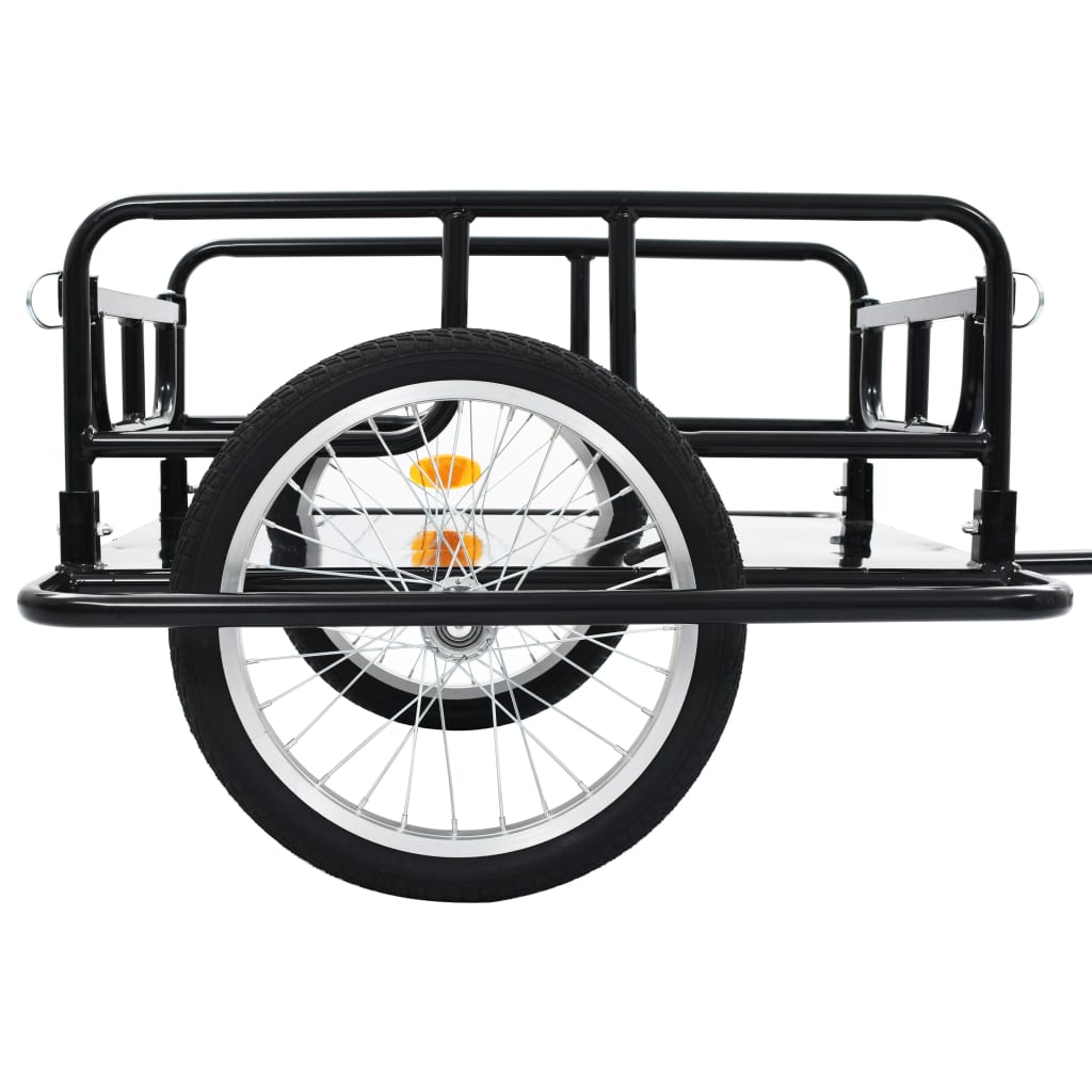 Foldable steel bike cargo trailer, 50kg capacity, ideal for kids outdoor adventures.