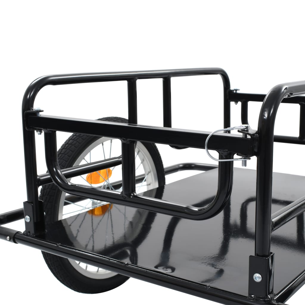 Foldable 50kg-capacity steel bike cargo trailer, perfect for kids outdoor adventures.