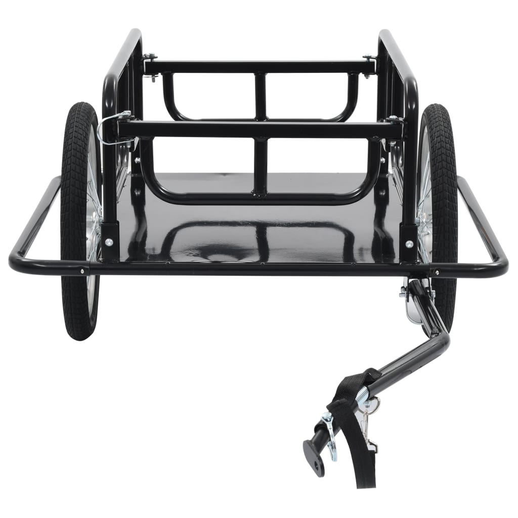 Foldable steel bike cargo trailer, 50kg capacity. Perfect for hauling kids outdoor gear.