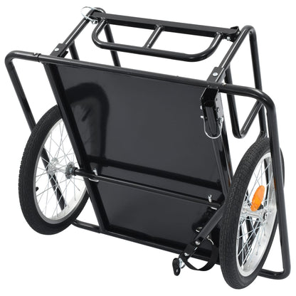 Foldable steel bike cargo trailer, 50kg capacity - perfect for convenient childrens transport.