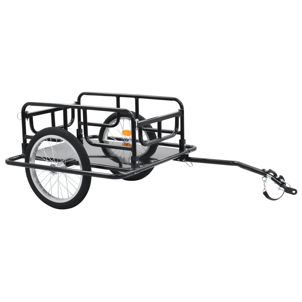 Foldable steel bike cargo trailer with 50kg capacity for kids playtime adventures.