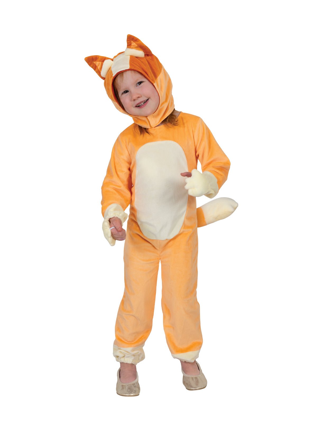 Bluey Bingo Kids Costume Velour Jumpsuit, ideal for imaginative play at home.