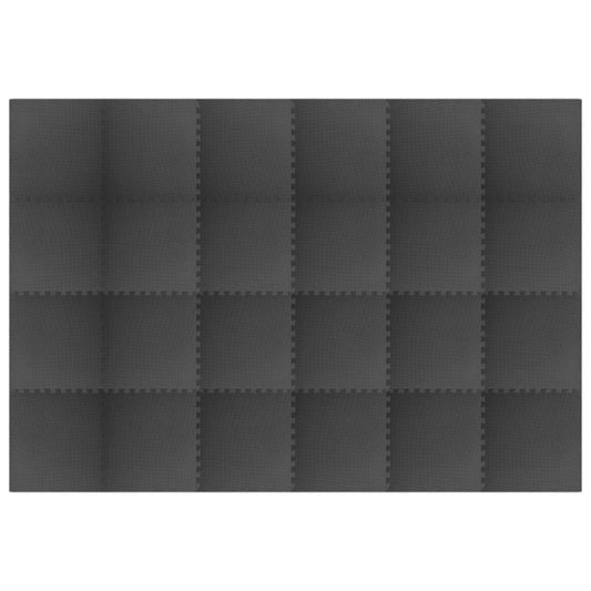 Black foam floor mats for kids play areas, ideal for home gyms. Durable and safe.