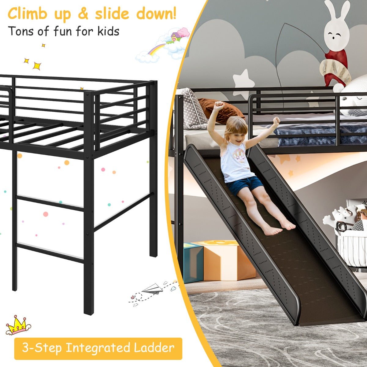 Kids' Imagination Soars with the Loft Bed Slide