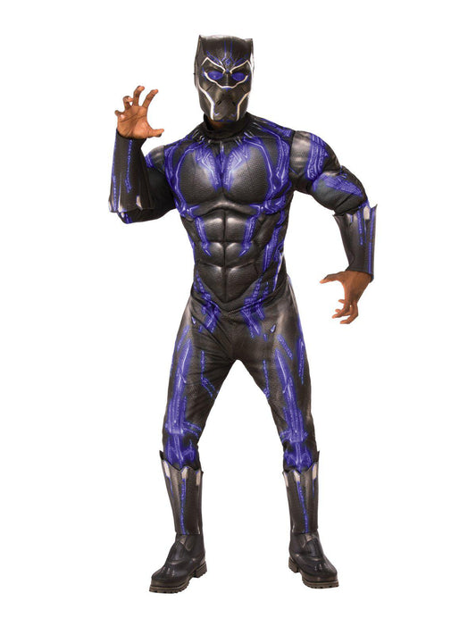 Black Panther muscle costume with deluxe design for kids fun dress-up at home.