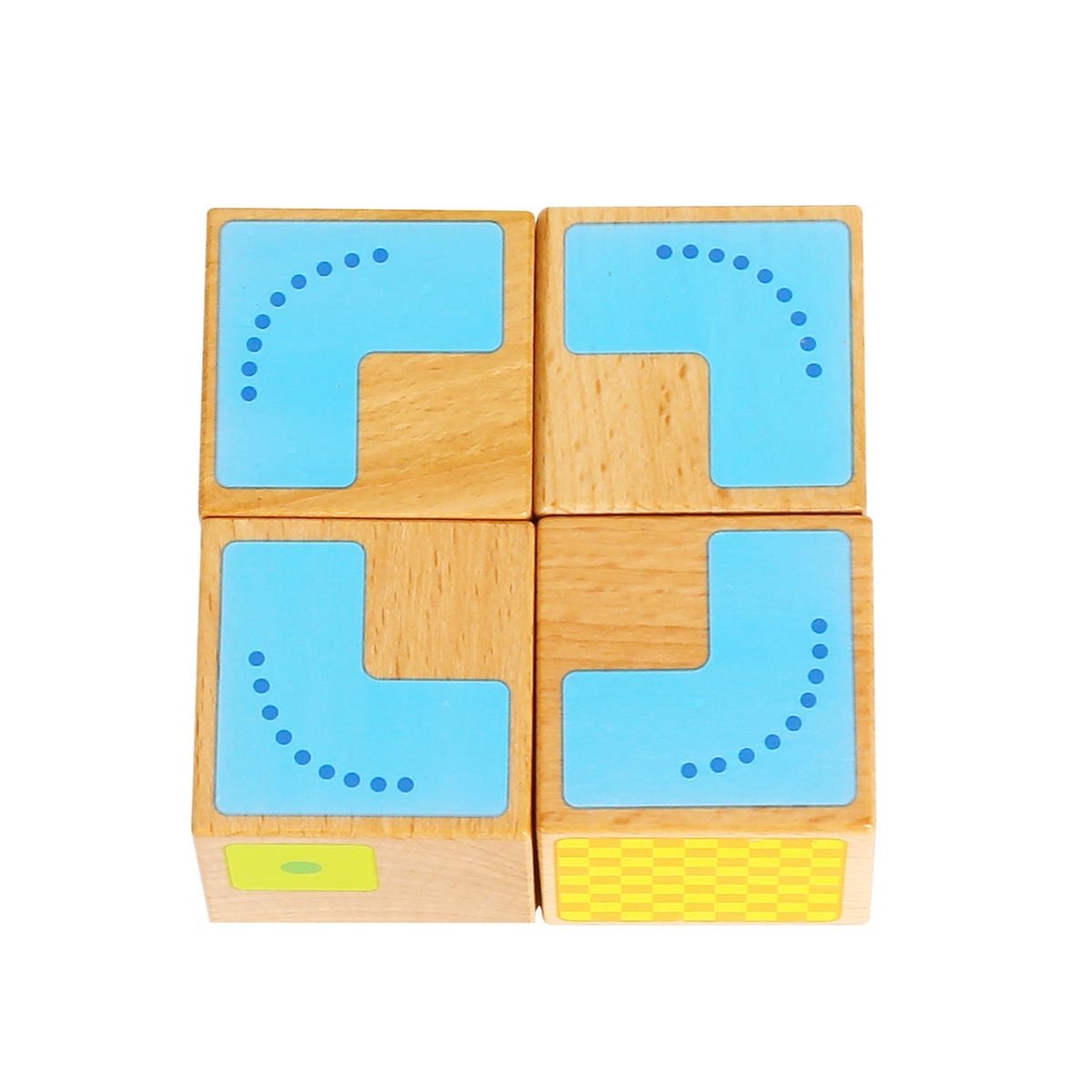 Colorful block puzzle game for kids, promoting creativity and problem-solving skills at home.