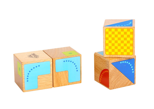 Colorful kids block puzzle toy, promoting creativity and problem-solving skills at home.