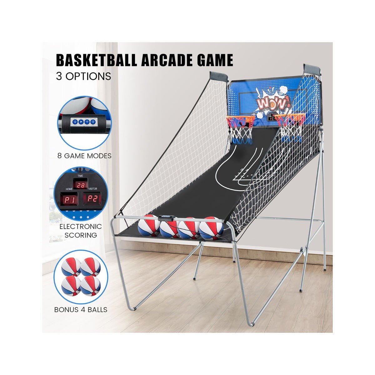 Arcade-Style Basketball Action in Blue