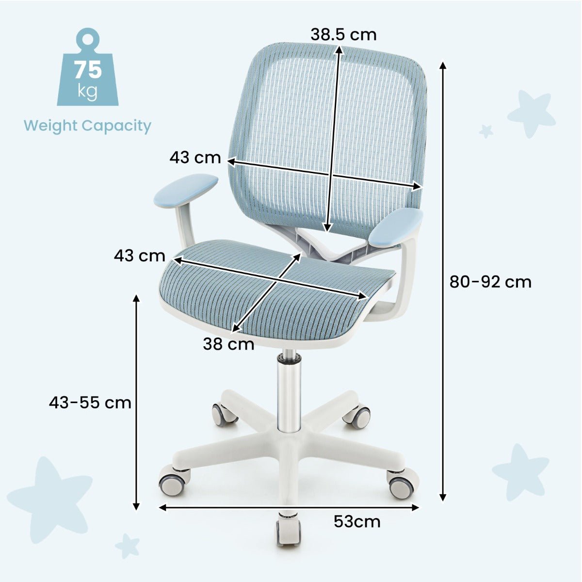 Quality and Style: Blue Kids Office Mesh Chair