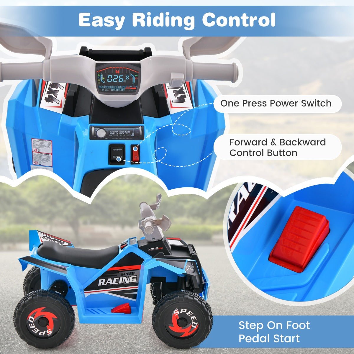 Mini Motocross: Blue Electric ATV for Kids