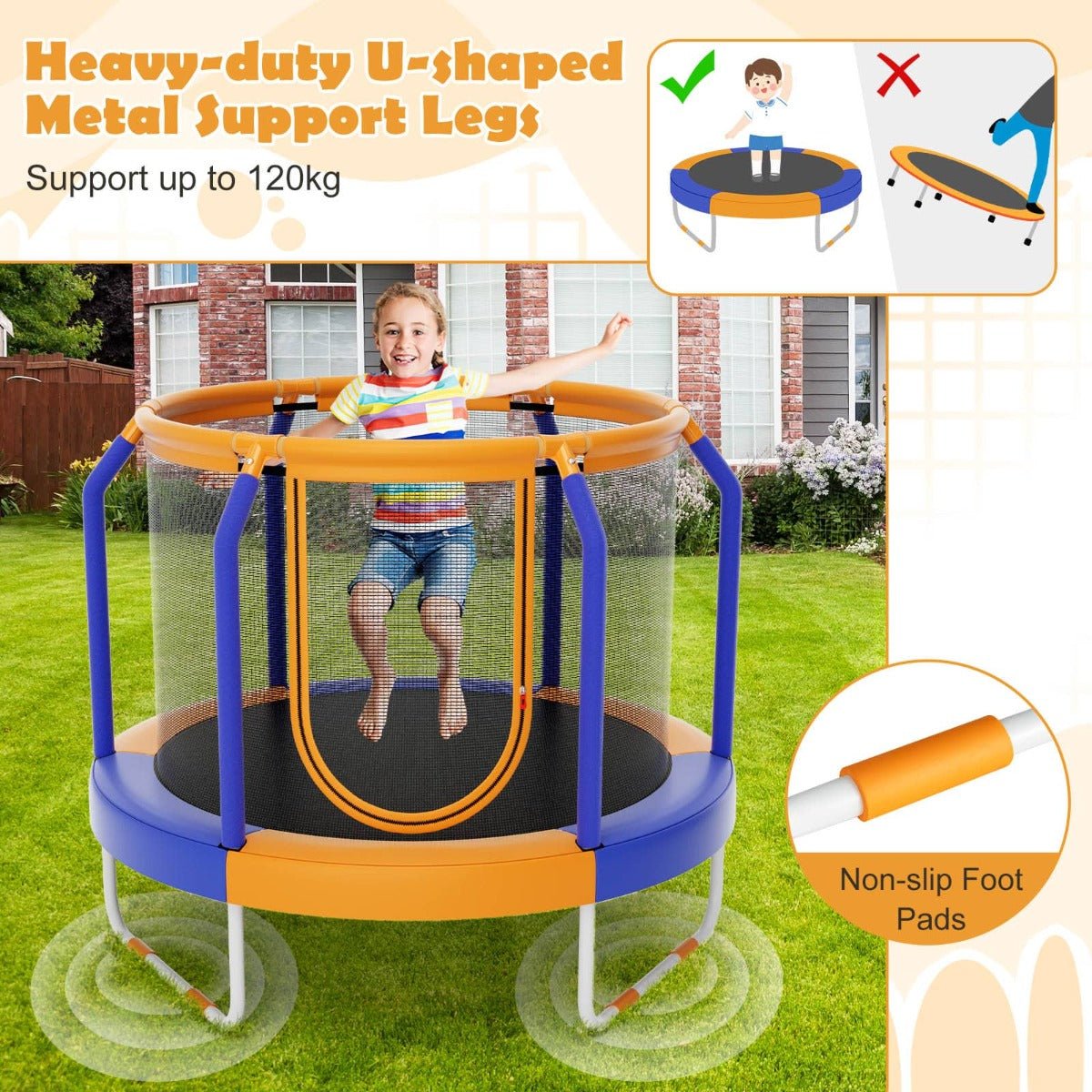 Blue Orange Bounce: Kids Mini Trampoline
