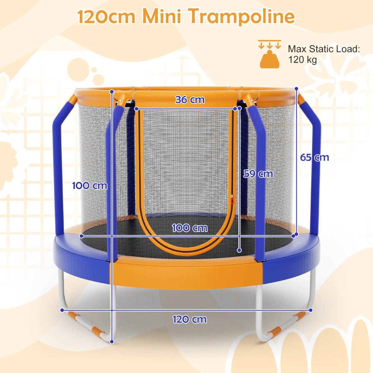 Sturdy Frame Mini Trampoline for Kids