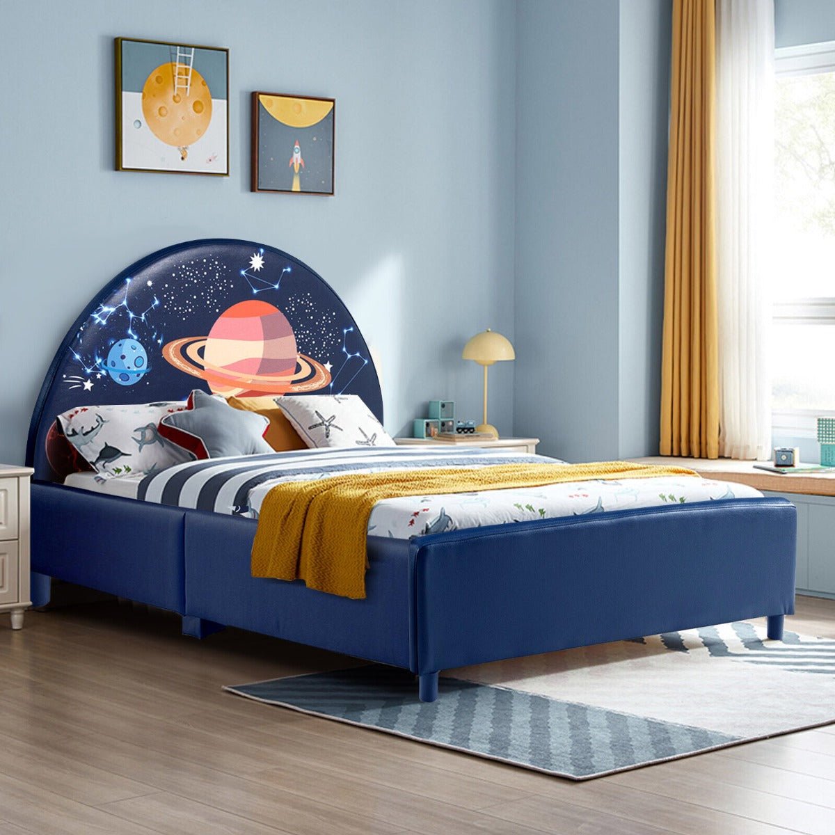 Blue Planetary Single Bed for Kids