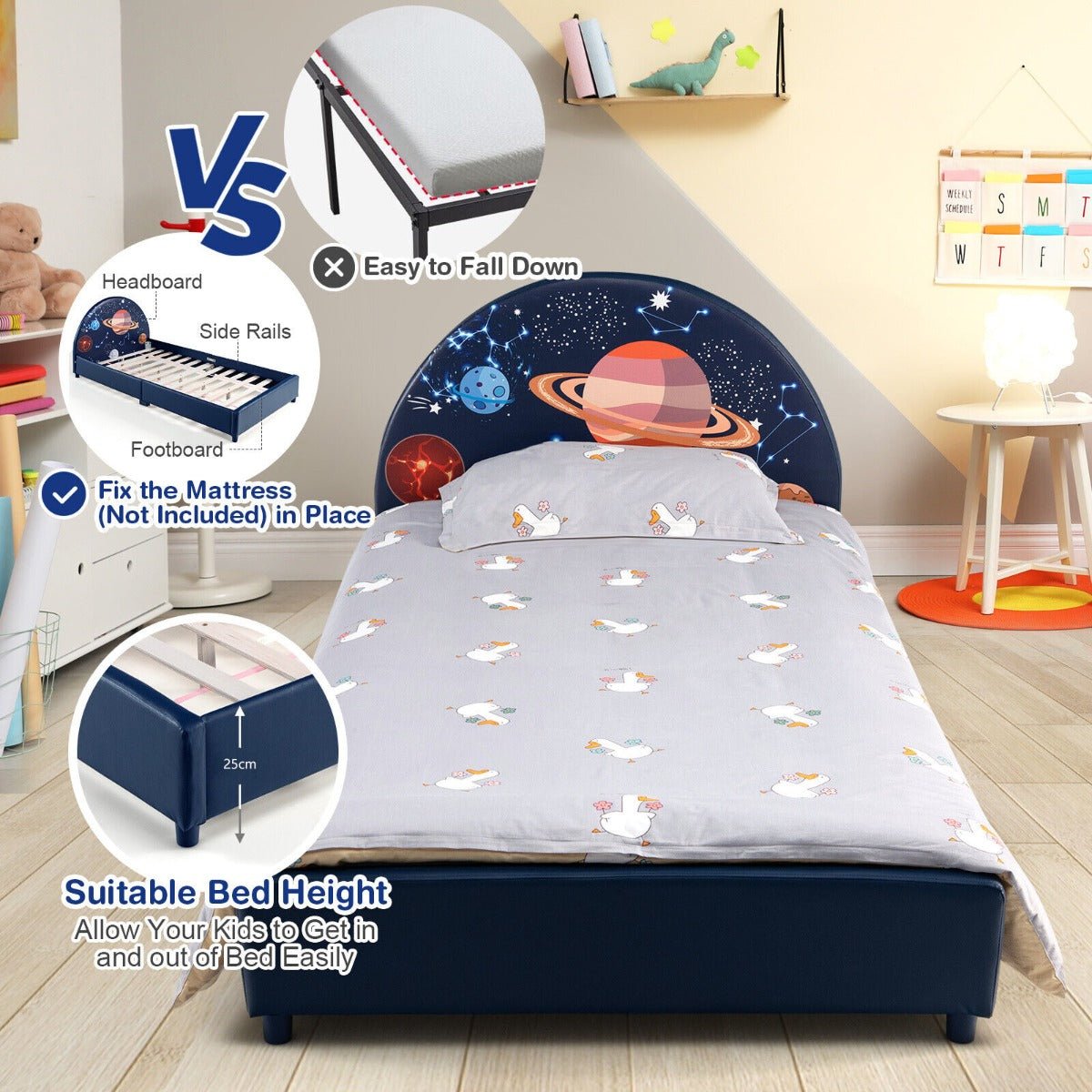 Starry Night Upholstered Single Bed