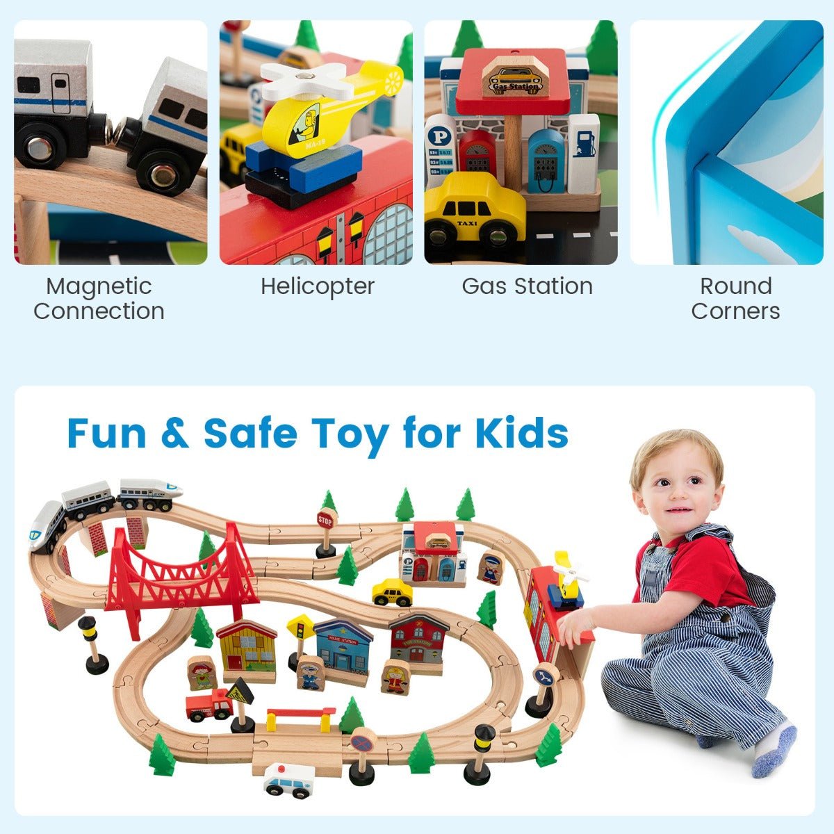 All Aboard the Blue Tabletop Train Set for Kids