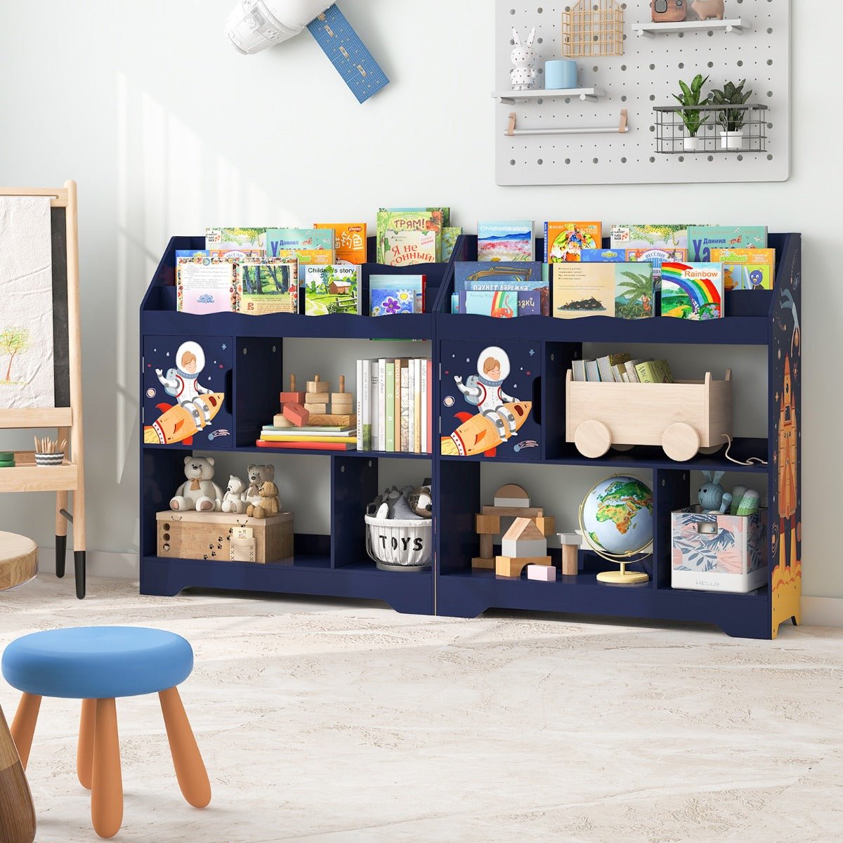 Spacious Blue Organizer for Toys and Books