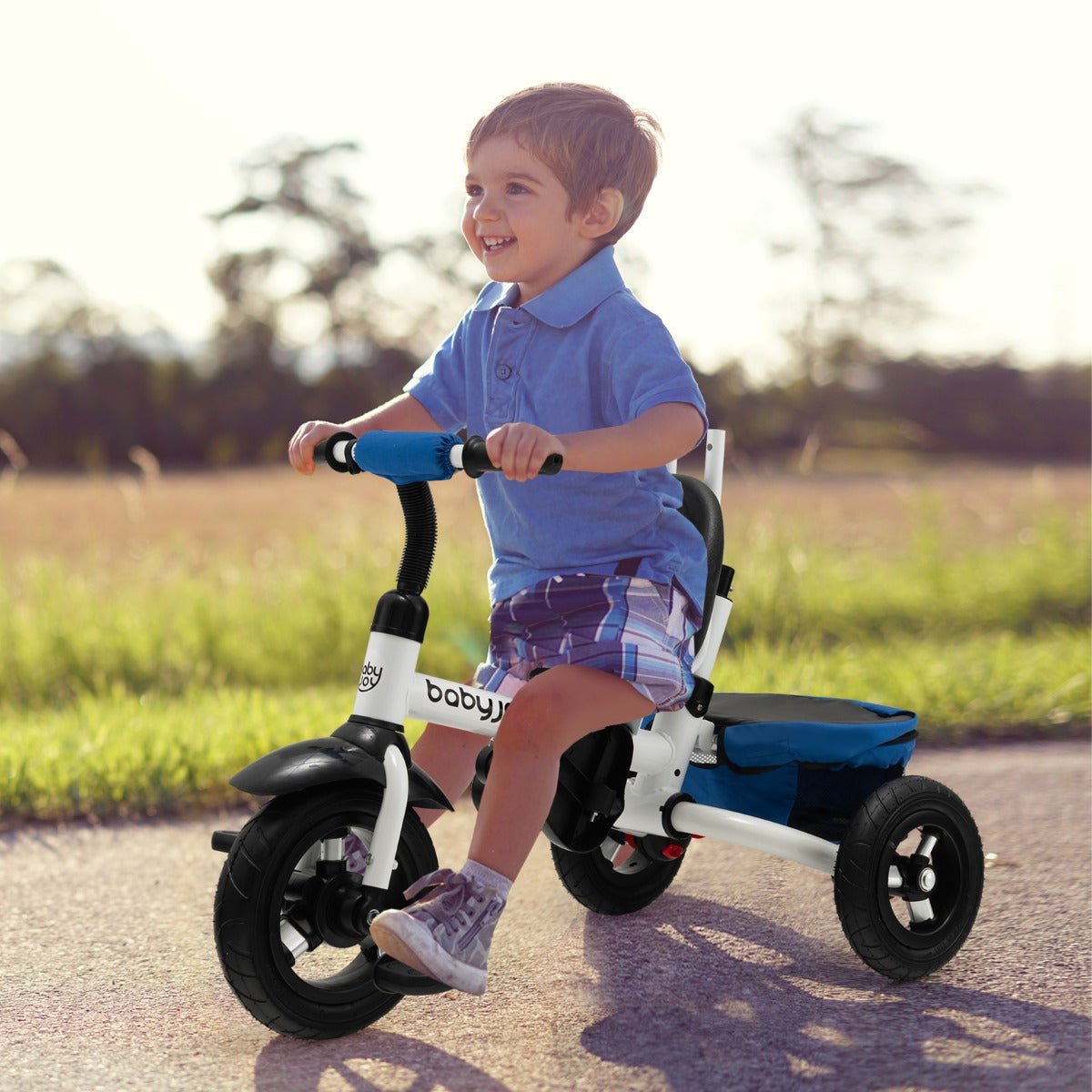 Get Rolling: Blue Tricycle Stroller with Reversible Seat