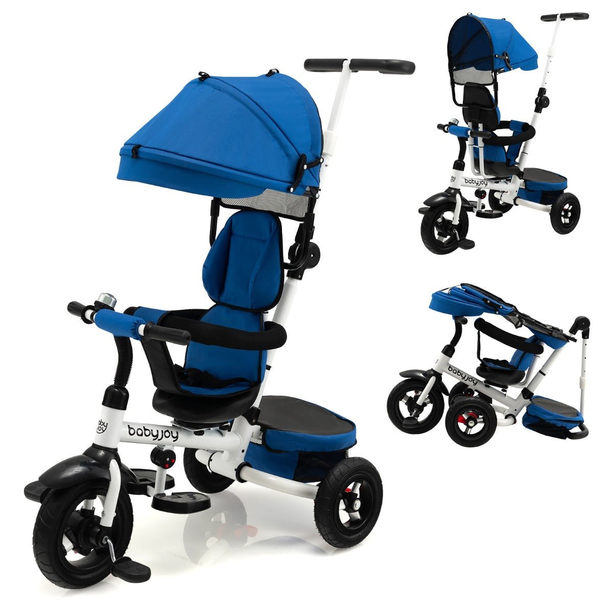 Shop Blue Tricycle Stroller with Sun Canopy & Reversible Seat