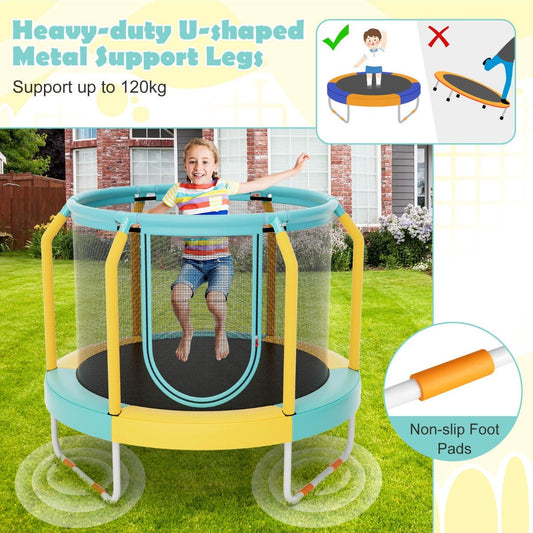 Bounce into Joy: Kids' Blue Yellow Trampoline