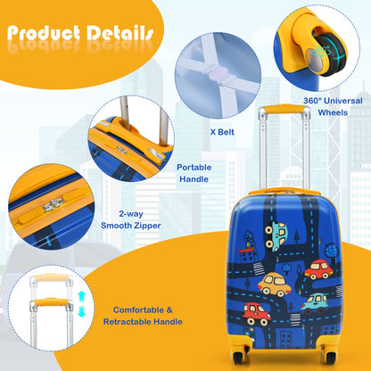 Kids 2-Piece Astronaut Luggage Set with Wheels and Backpack for fun travel adventures.