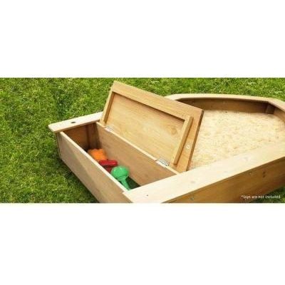 Wooden boat sandpit with storage, perfect for kids outdoor play | Kids Mega Mart Online