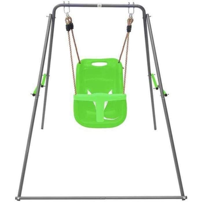 Bobcat Foldable Baby Swing Set with Indoor/Outdoor Play. Convenient, versatile toddler equipment.