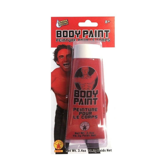 Vibrant red body paint tube ideal for kids costumes and sports activities, 100ml size.