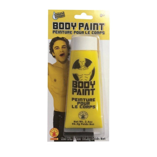 Vibrant yellow body paint for kids costumes, 100ml tube, ideal for playful home makeovers.