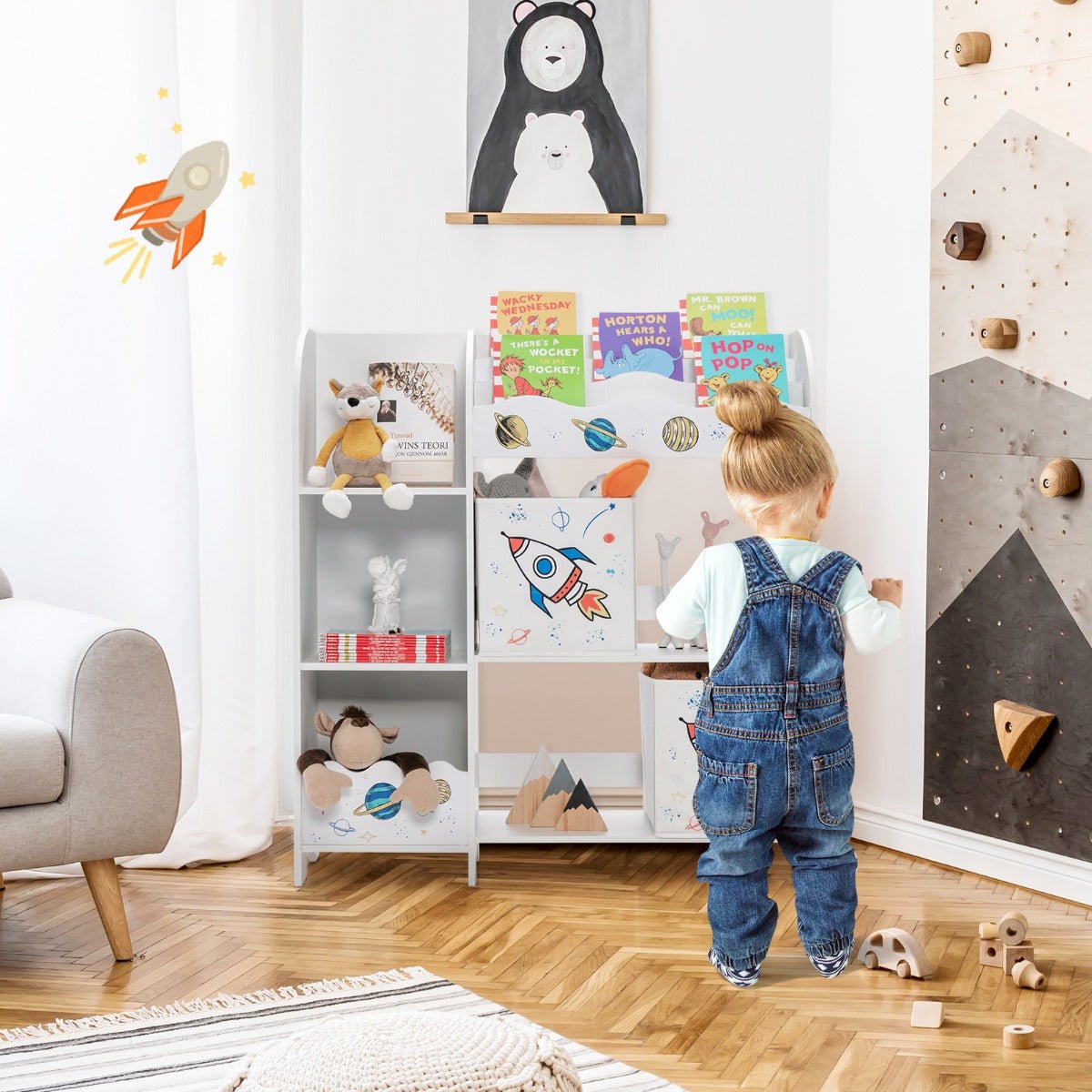 Bookshelf Toy Storage Display Shelf with Storage Rack - Organize Kids Fun