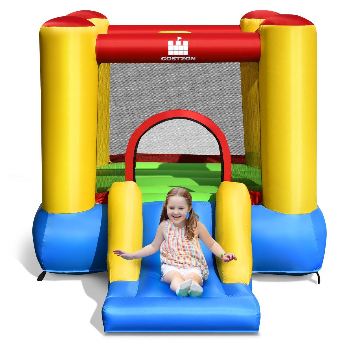 Inflatable Play Structure for Kids - Slide, Hoop, and Joyful Bouncing