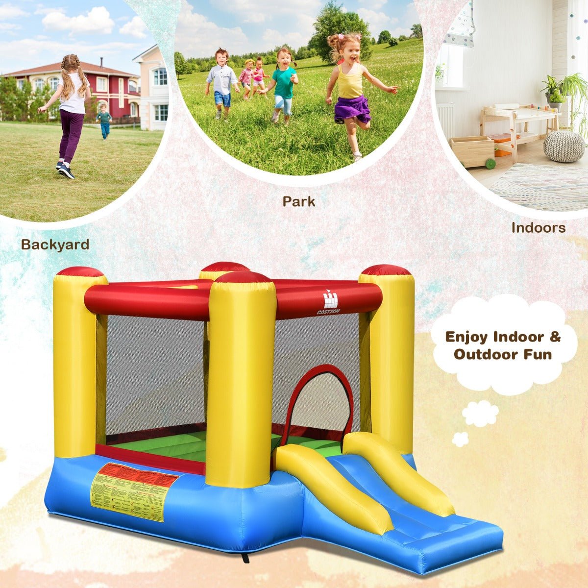 Children's Jumping Castle with Slide & Basketball Hoop - Playful Adventure