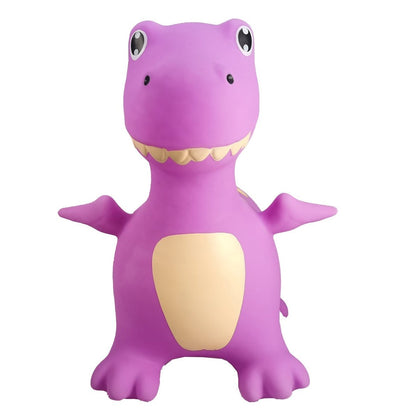 Periwinkle T-Rex bouncy rider, fun childrens toy for active play at home.