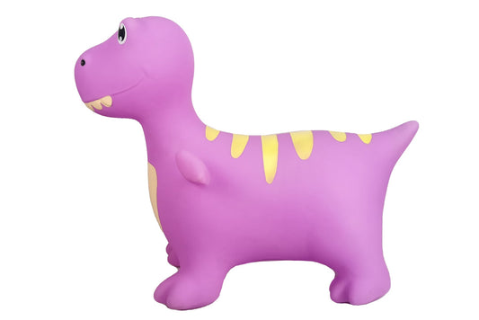 Periwinkle T-Rex bouncy rider for active play, ideal for childrens indoor exercise and fun.