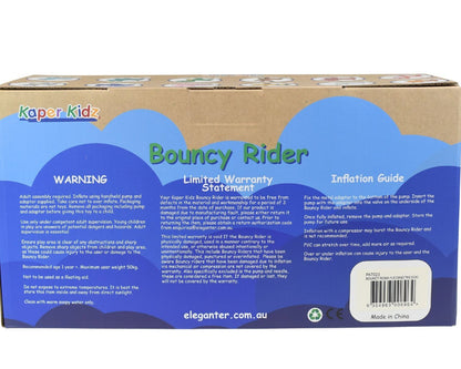 Bouncy Rider Pudding The Dog | Kid-friendly inflatable toy for indoor playtime fun at home.