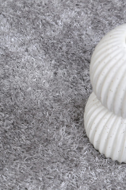 Brendon Grey Shaggy Rug - Soft, shaggy texture perfect for cozy play areas in kids rooms.