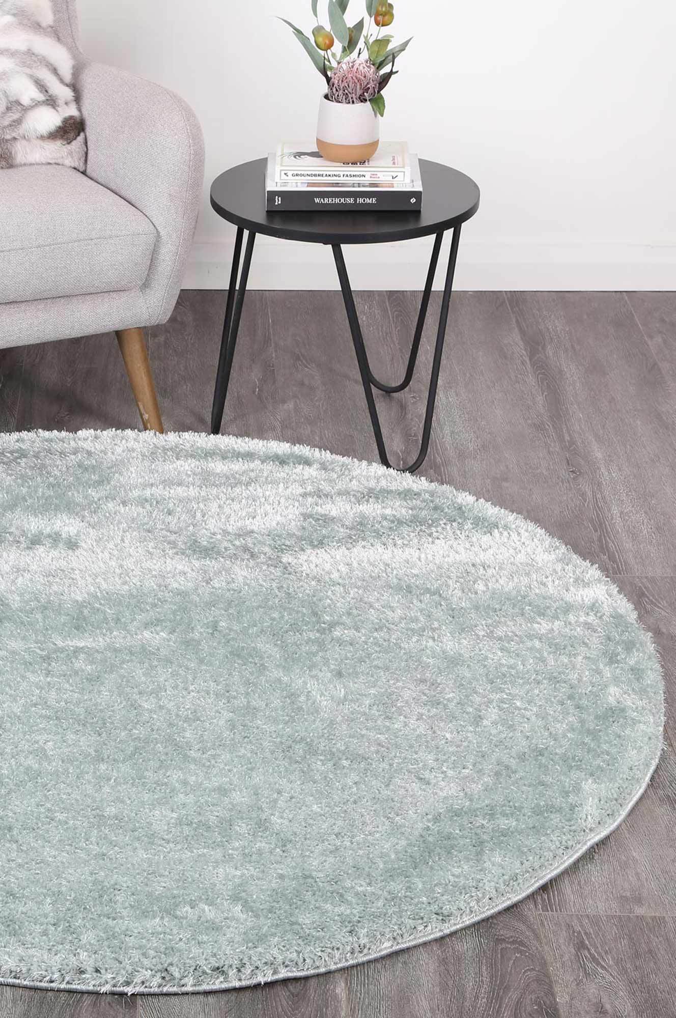 Brendon Teal Shaggy Round Rug