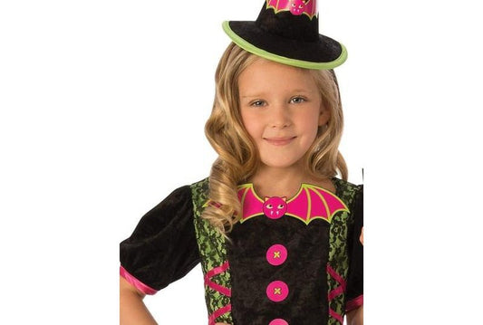 Vibrant Kids Witch Costume Set with Hat and Tights for fun at home.