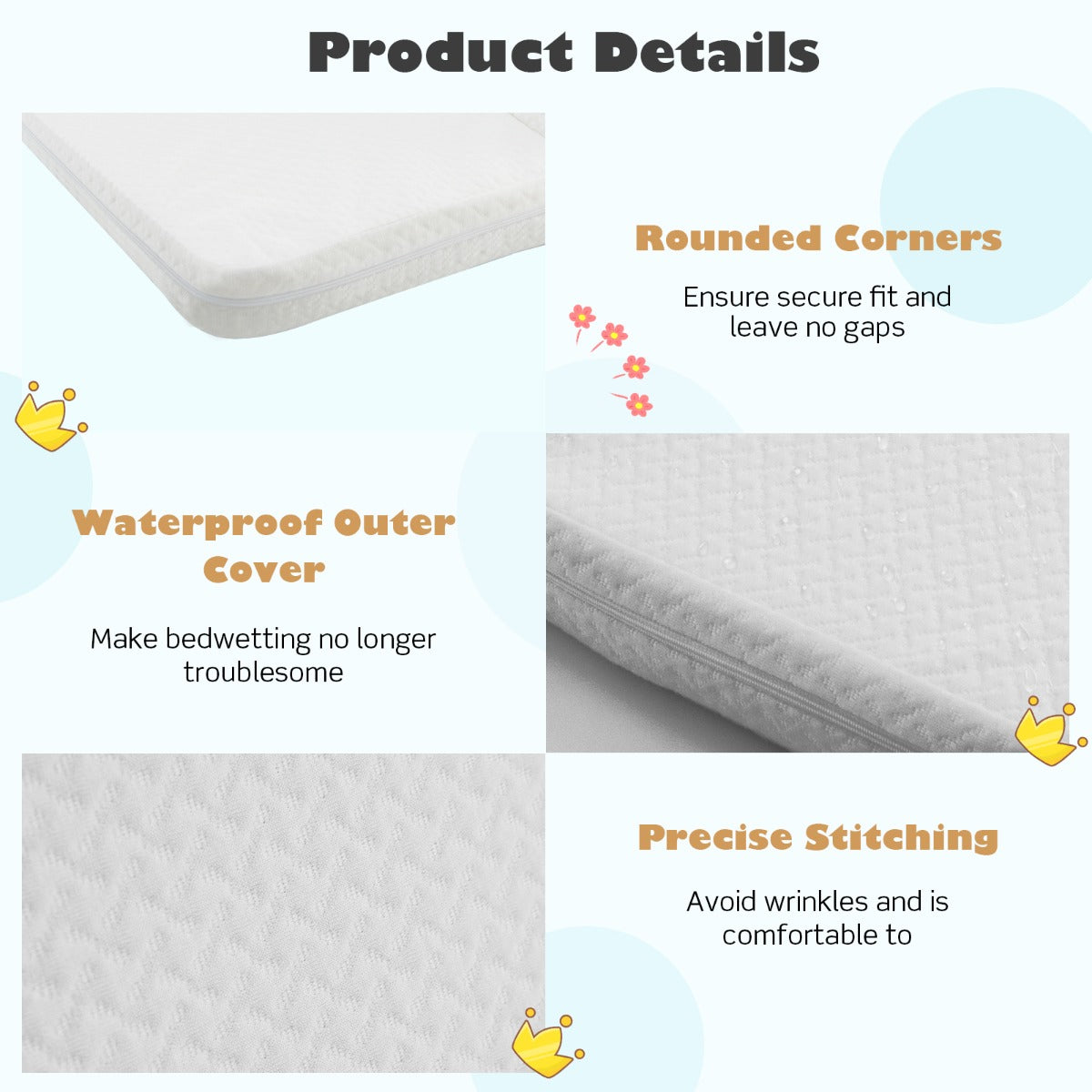 Portable baby foam mattress with carry bag for travel, perfect for on-the-go comfort.