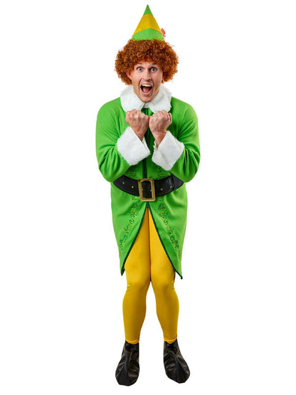 Buddy The Elf official costume set with accessories for festive childrens dress-up at home.