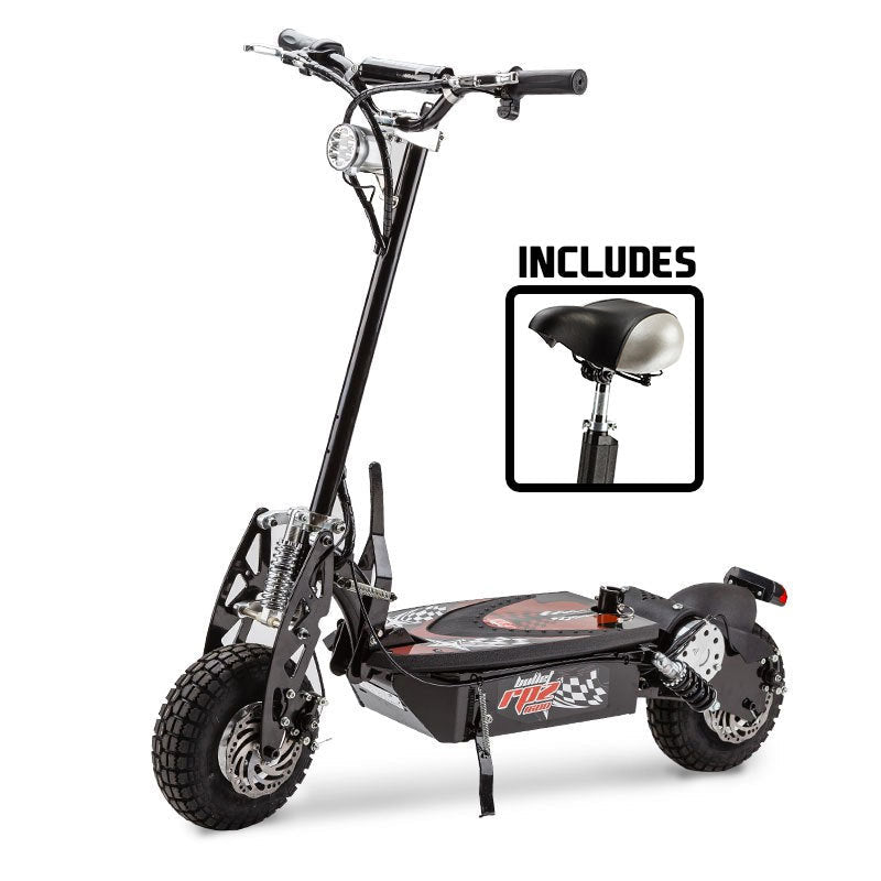 Black Red 48V 1000W Turbo Electric Scooter for Adults with Bullet RPZ1600 features.