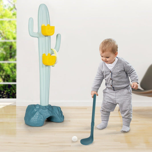 Cactus 3-in-1 Kids Toy Stand | Golf, Ring and Sandbag Toss Games for active play.